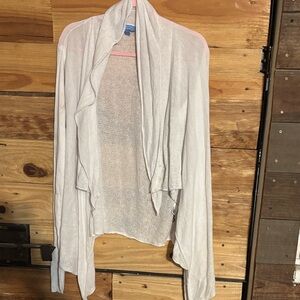 Simply Vera Vera Wang WHITE Drape Cardigan